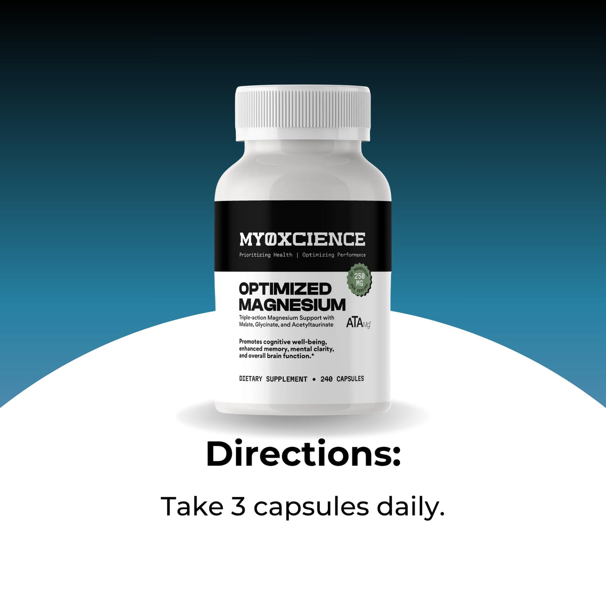 MYOXCIENCE Optimized Magnesium Glycinate + Magnesium Taurate (as ATAmag®) for High Brain Bioavailability to Support Stress Relief and Sleep | 80 Servings MYOXCIENCE buy supplements Au