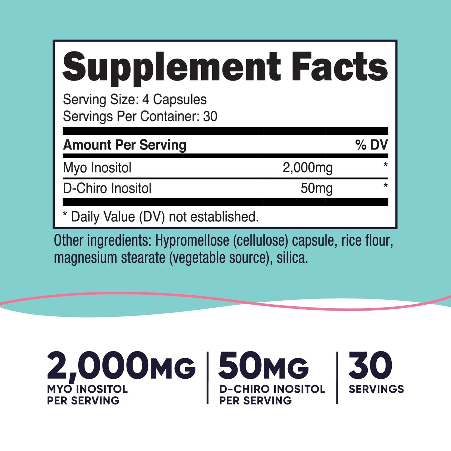 Nutricost Myo Inositol & D-Chiro Inositol for Women 2000mg, 120 Capsules, 2000mg Myo & 50mg D-Chiro Per Serving, 30 Servings