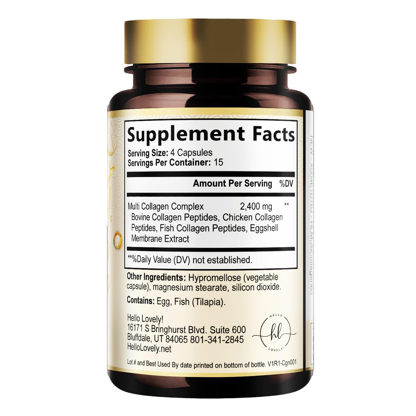 Multi Collagen Peptides for Women & Men - 2400mg per Serving - Best Hydrolyzed Collagen Complex with Type I, II, III, V, X - Hair, Skin, Nails & Joint Support Supplement - Bottled USA - 60 Capsules Hello Lovely! buy supplements Au