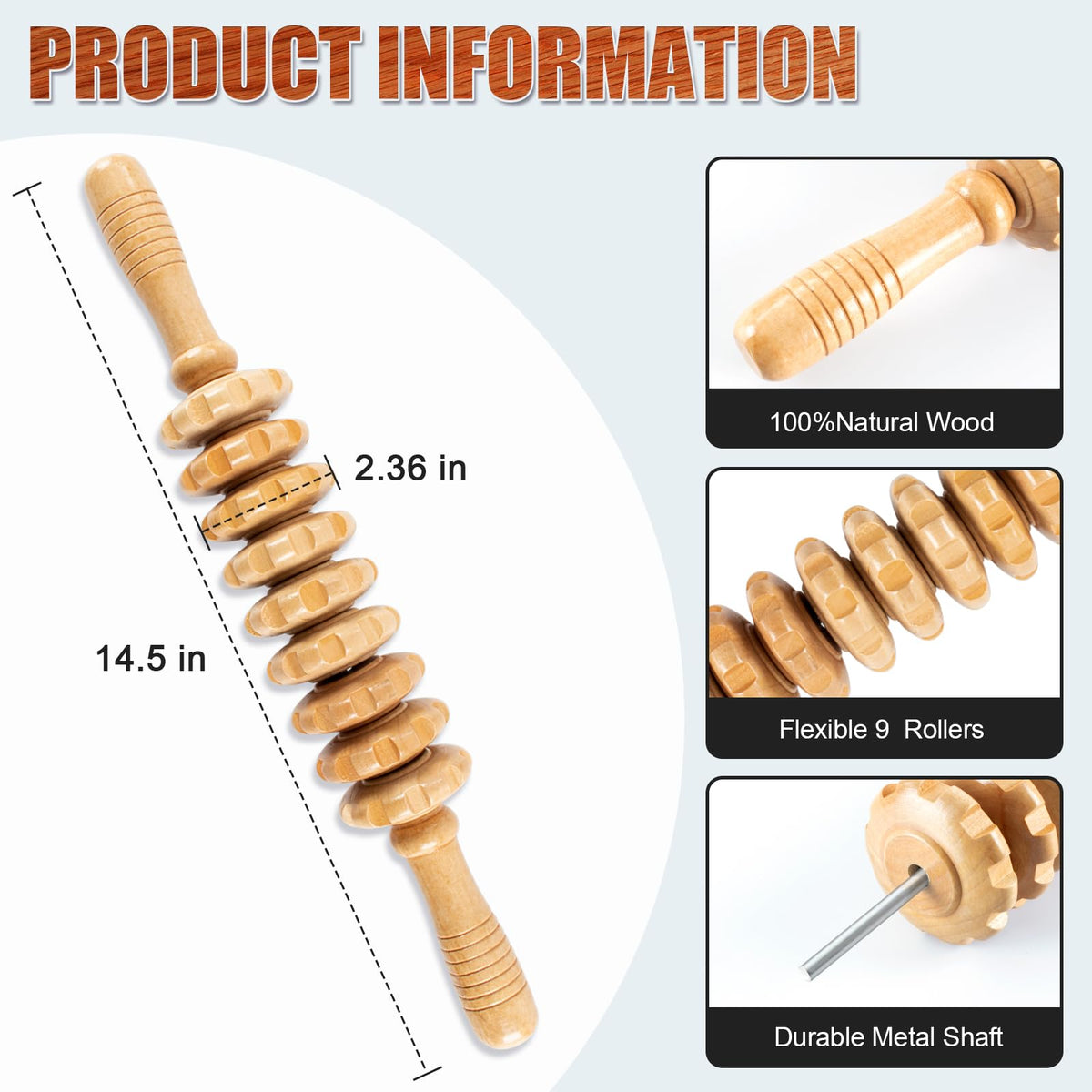 KintKita Wood Therapy Massage Tools,Wooden Massager Stick Roller Lymphatic Drainage Tool,Maderoterapia Kit Self Massage Roller Tool for Cellulite Reduction,Muscle Tension and Body Shaping,Contouring KintKita buy supplements Au
