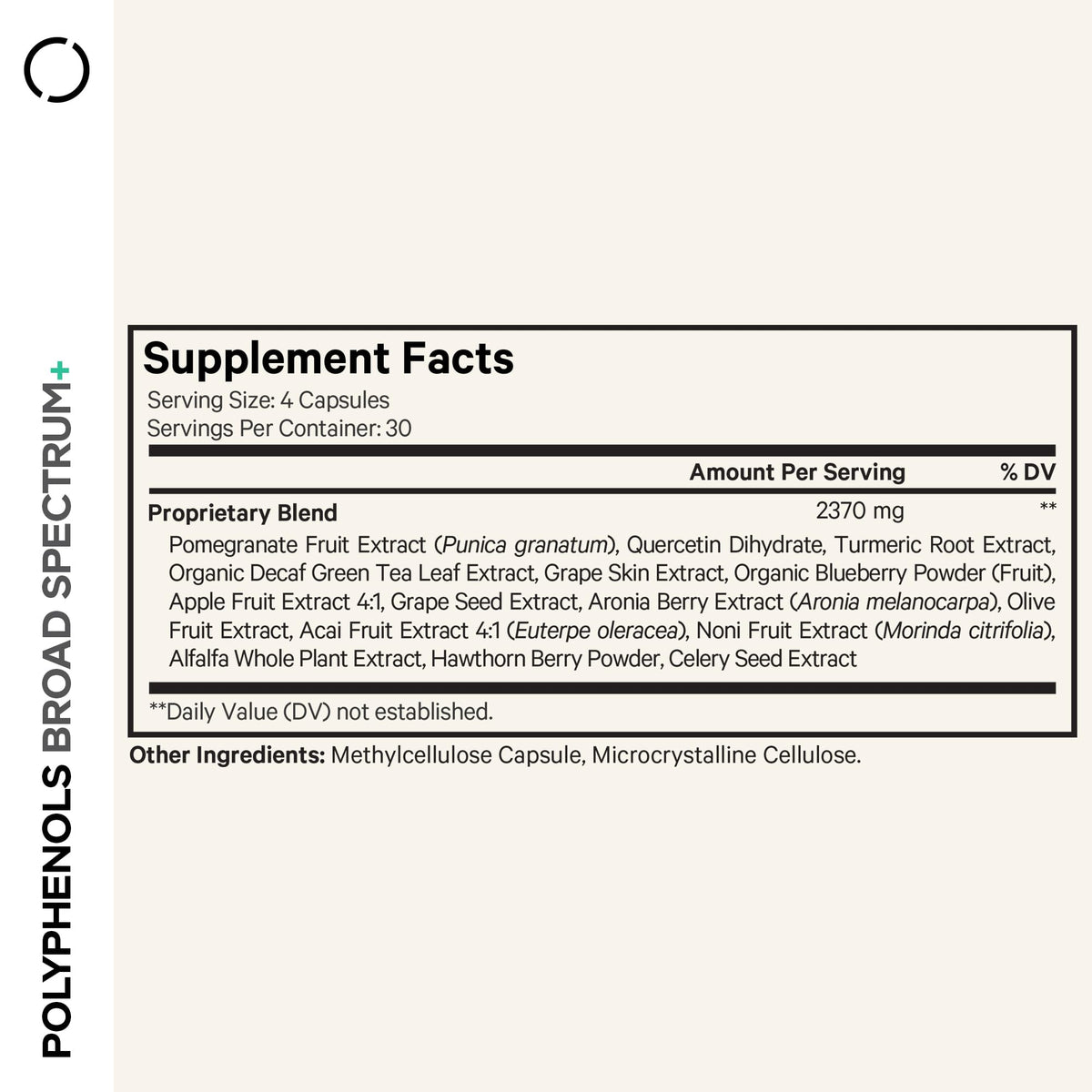 Codeage Polyphenols Broad Spectrum Supplement - Blend of 15 Berries, Fruits, and Botanical Extracts, Decaf Green Tea Leaf, Quercetin, Resveratrol, Pomegranate, Turmeric - Non-GMO - 120 Capsules CodeageBuy Supplements Australia