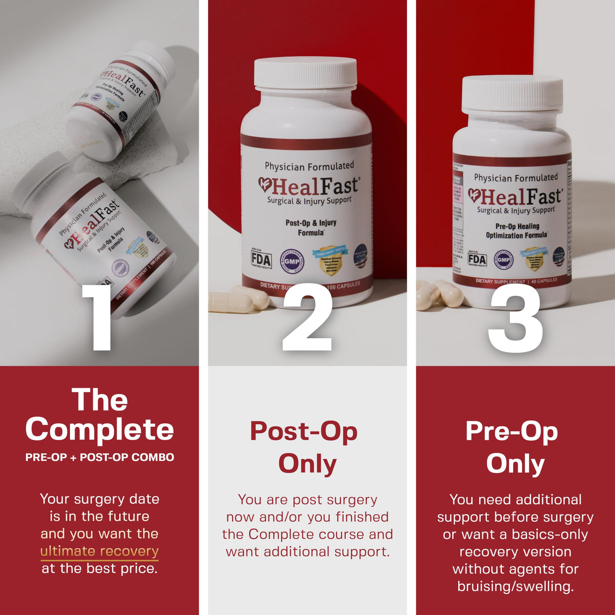 HealFast Surgery & Injury Recovery Supplement (Pre-Op): Quercetin, Probiotics Supplement for Wound, Liposuction, Tummy Tuck, and BBL Post Surgery Supplies HealFastBuy Supplements Australia