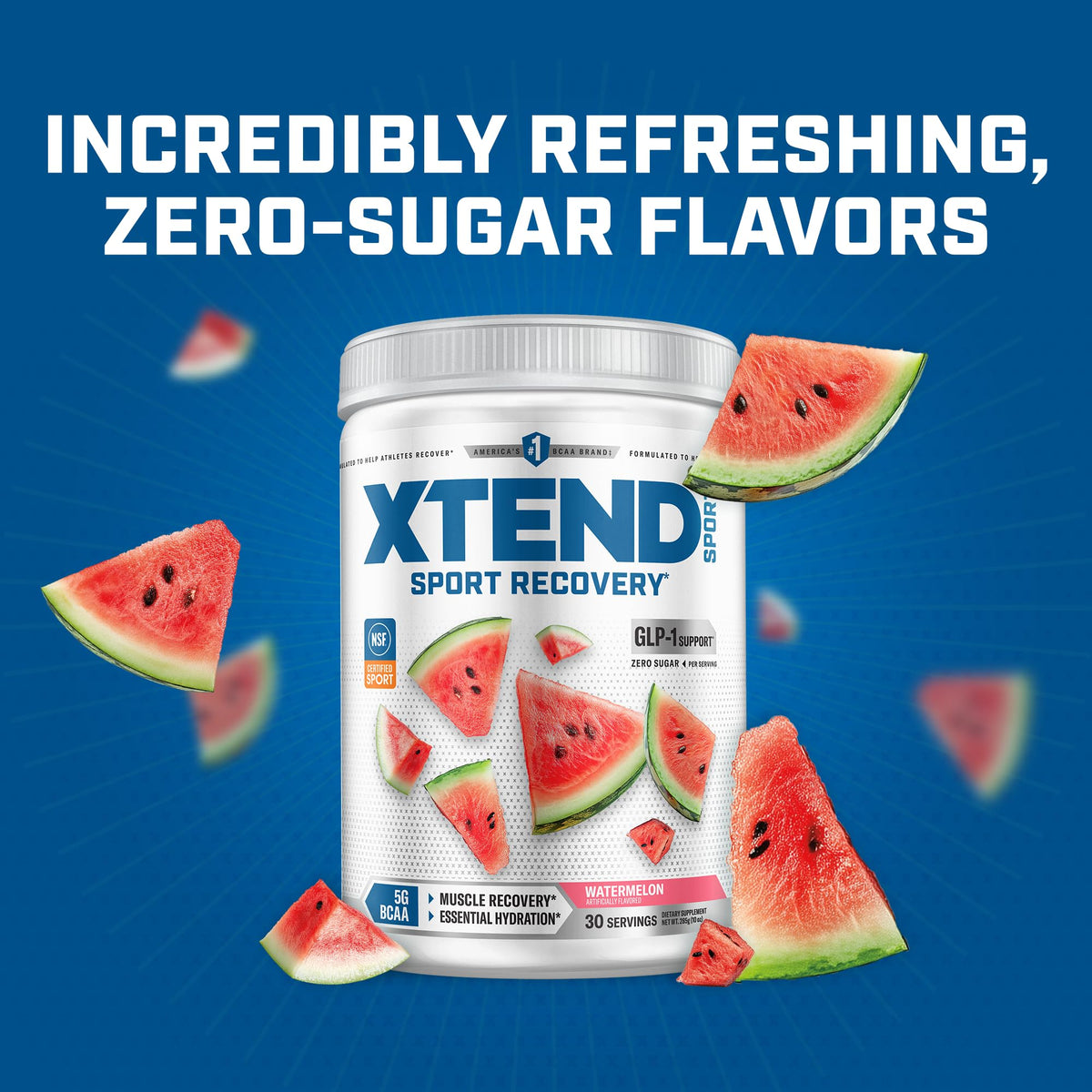Xtend Sport BCAA Powder Watermelon - Electrolyte Powder for Recovery & Hydration with Amino Acids - 30 Servings