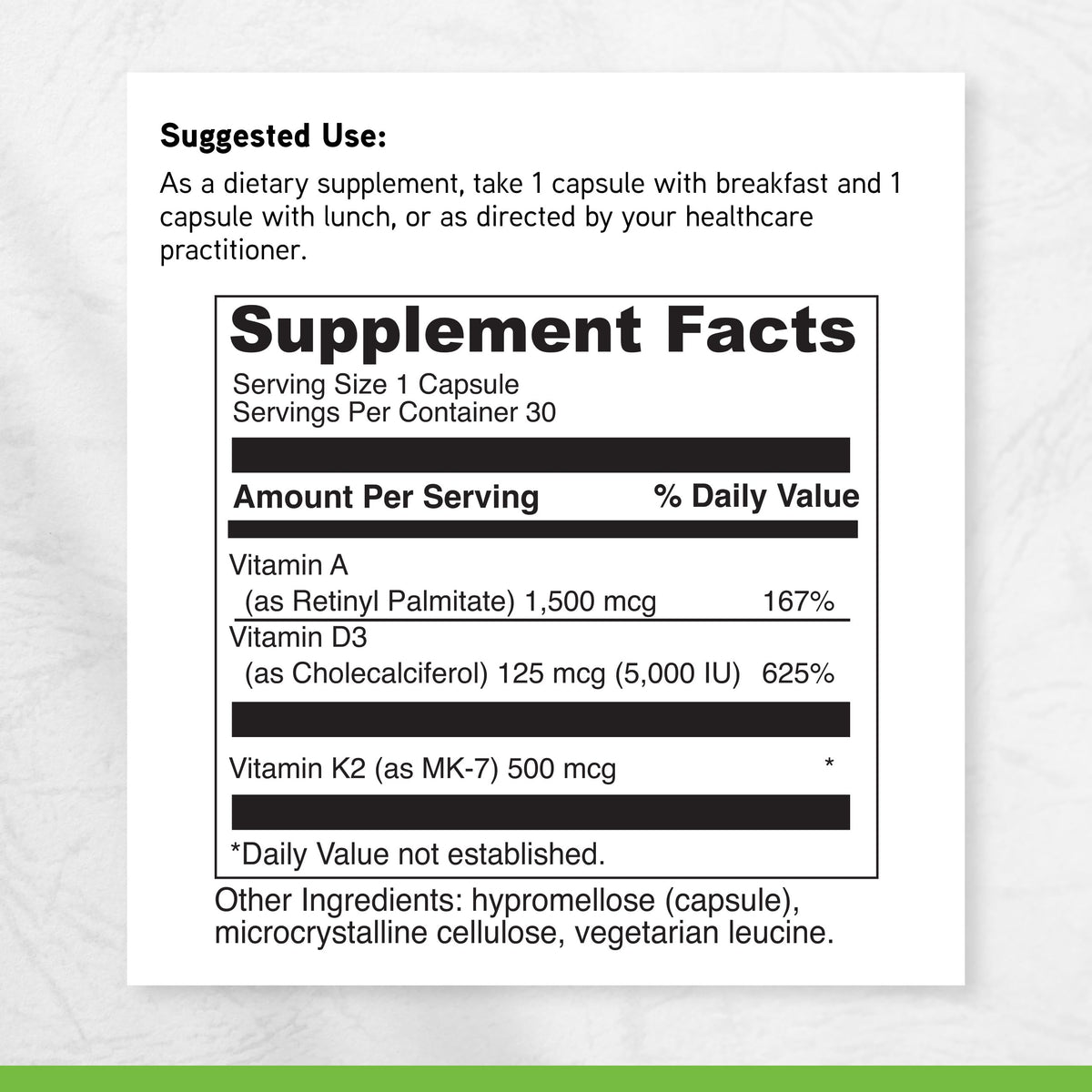 DAVINCI Labs ADK - Helps Support Bone, Heart & Immune Health - Dietary Supplement with Vitamins A, D3 & K2 (as MK-7) - Vegetarian