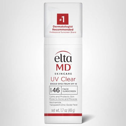 EltaMD UV Clear Face Sunscreen SPF 46, Oil Free for Face with Zinc Oxide, Dermatologist Recommended Sunscreen Lotion
