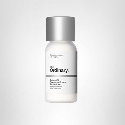 The Ordinary Sulfur 10% Powder-to-Cream Acne Spot Treatment Concentrate, Reduces Pimple Size and Zit Redness, 0.18 Oz