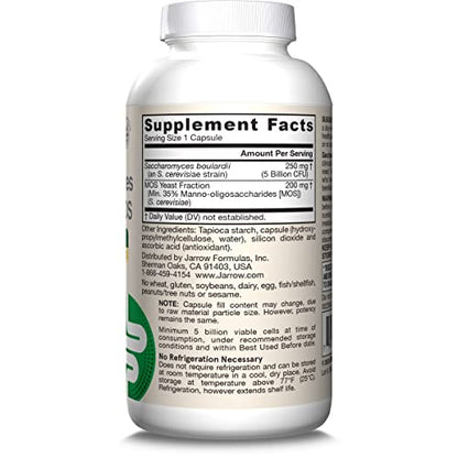 Jarrow Formulas Saccharomyces Boulardii + MOS Probiotics for Digestive Health and Intestinal Tract Support - 5 Billion CFU Per Serving - 90 Delayed Release Caps