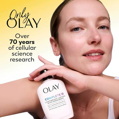 Olay Face Moisturizer, Complete with Sunscreen SPF 15, Daily Facial Lotion for Normal Skin, Lightweight Hydrating Broad Spectrum Sun Protection