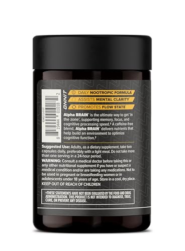 ONNIT Alpha Brain Nootropic Brain Supplement for Focus, Memory, Mental Clarity, Cognitive Support with L-Theanine and Vitamin B6, 90 Count ONNIT buy supplements Au