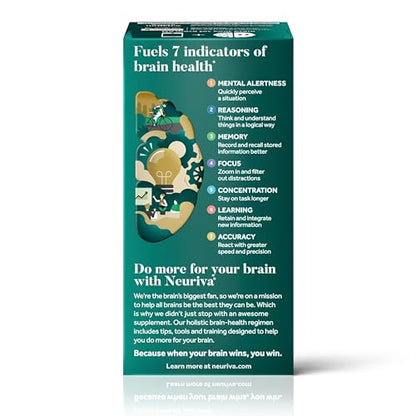 NEURIVA Ultra Decaffeinated Clinically Tested Supplement for Mental Alertness, Memory, Focus & Concentration, Cognivive, Neurofactor