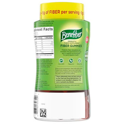 Benefiber Prebiotic GLP-1 Friendly Fiber Supplement Gummies for Digestive Health, Assorted Fruit Flavor - 81 Count