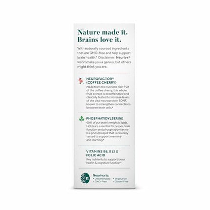 NEURIVA Plus Brain Supplement for Memory and Focus Clinically Tested Nootropics for Concentration for Mental Clarity, Cognitive Enhancement Vitamins B6, B12
