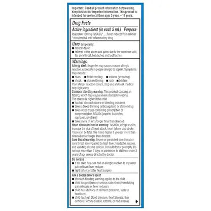 Children's Advil Pain Reliever and Fever Reducer, Dye Free and Sugar Free Ibuprofen Oral Suspension, Berry Flavored - 4 Fl Oz Children's AdvilBuy Supplements Australia