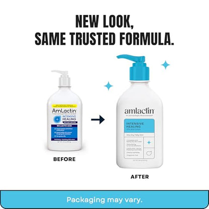 AmLactin Intensive Healing Body Lotion - Therapeutic Lotion for Extremely Dry Skin - No-Scrub Exfoliator and Moisturizer