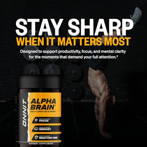 ONNIT Alpha Brain Nootropic Brain Supplement for Focus, Memory, Mental Clarity, Cognitive Support with L-Theanine and Vitamin B6, 90 Count ONNIT buy supplements Au