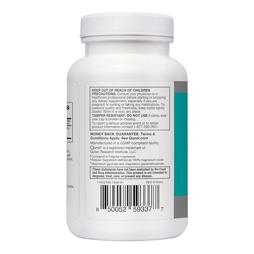 Qunol Magnesium Glycinate Complex, Gentle on Stomach, 250mg One Pill Dose, Superior-Absorption Magnesium, Nerve, Bone and Muscle Health Supplement, 60 Count (Pack of 1) QunolBuy Supplements Australia