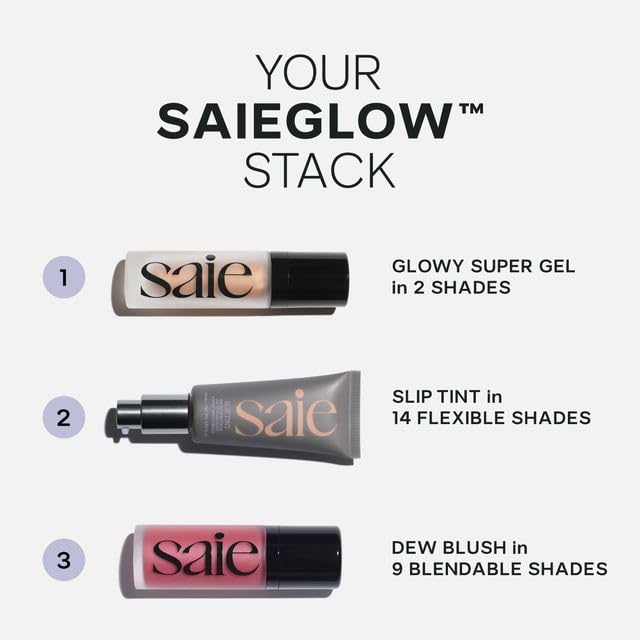 Saie Cheek Flush Duo - Dew Liquid Blush (.40 oz, Dreamy), SuperSuede Baked Powder Blush (.01 oz, Grazie) - Layerable, Skin-Nourishing Blushes for a Seamless Radiant Finish SaieBuy Supplements Australia