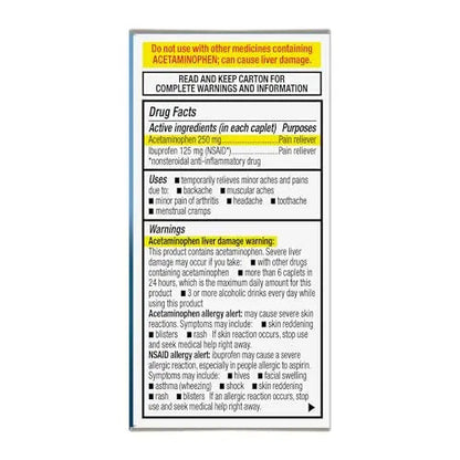 GoodSense Dual Action Acetaminophen and Ibuprofen (NSAID) Tablets, 250 mg/125 mg, Back Pain, 18 Count GoodSenseBuy Supplements Australia