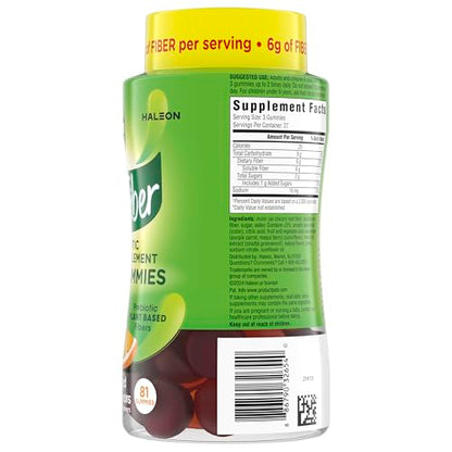 Benefiber Prebiotic GLP-1 Friendly Fiber Supplement Gummies for Digestive Health, Assorted Fruit Flavor - 81 Count