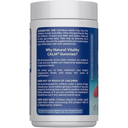 Natural Vitality Calm Magnesium Gummies | 330mg Per Serving | Raspberry Lemon Flavored Supplement | Gluten-Free & Vegan | 240 Count Natural VitalityBuy Supplements Australia