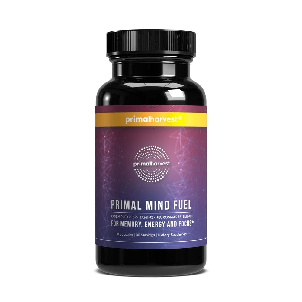 Brain Supplement by Primal Harvest, Primal Mind Fuel Brain Booster for Focus, Energy, Clarity, and Brain Health 30 Capsules
