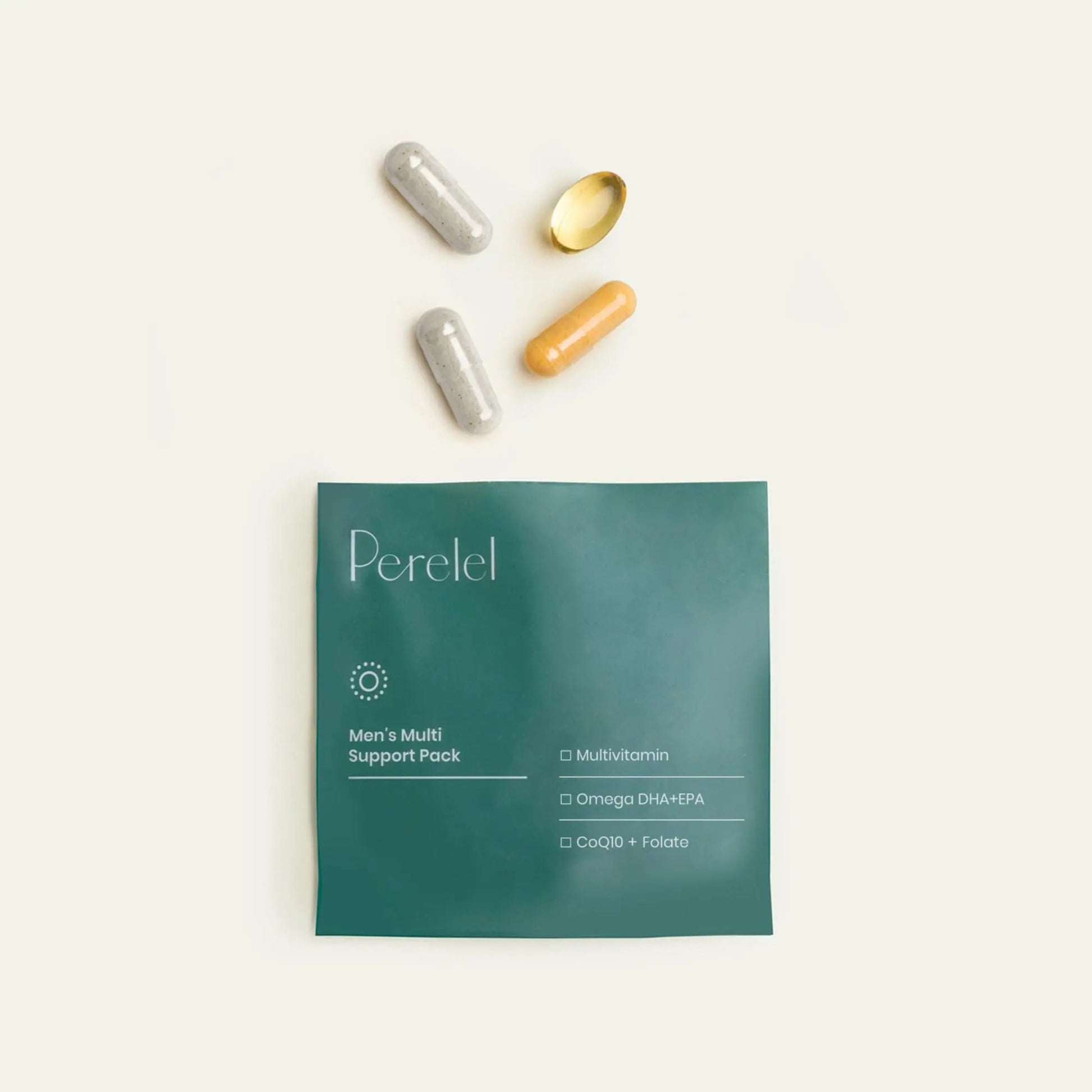 Perelel Men’s Multi Support Pack, Daily Multivitamin with Magnesium, Omega 3, CoQ10 & Folate, Nutritional Support Perelel