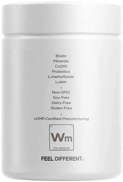 Codeage Women’s Multivitamin Platinum - Vitamins A D3 K1 K2 B12 & Minerals, CoQ10, Skin, Hair & Nails Complex, Collagen, Botanicals, Probiotics Codeage