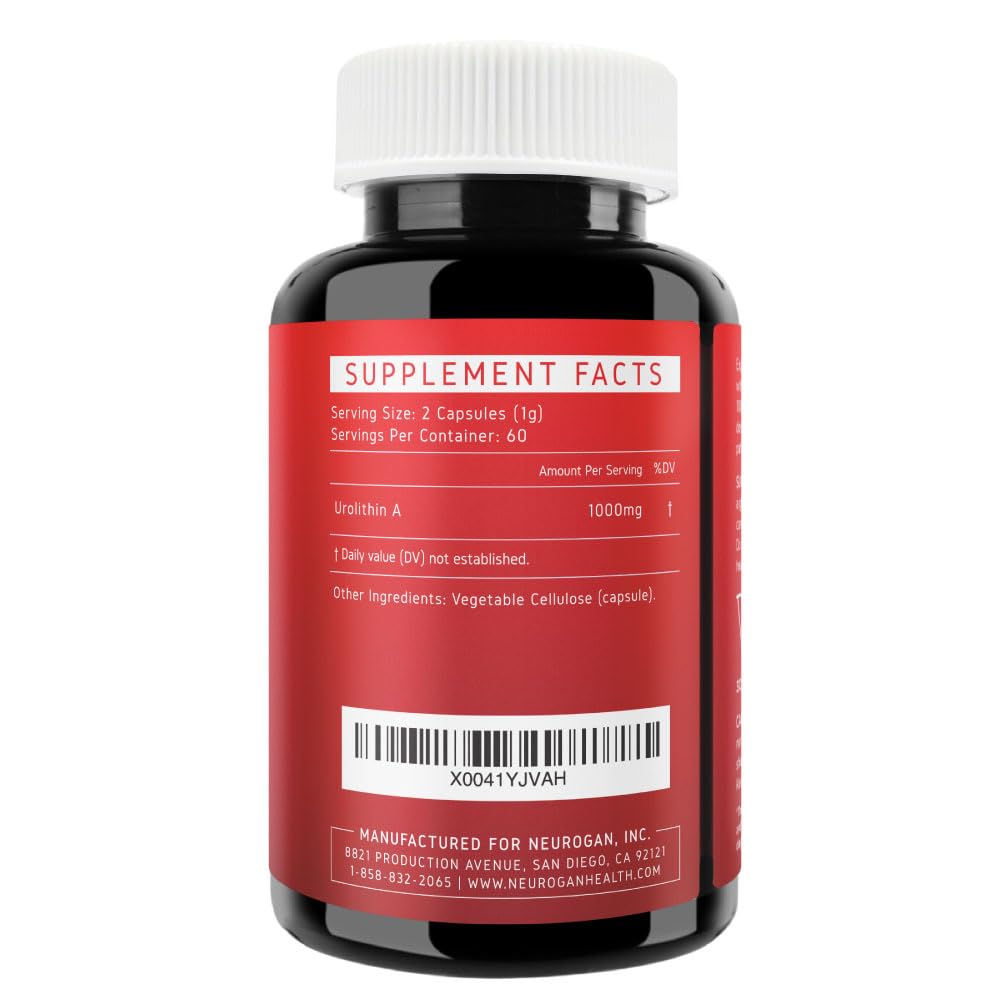 Neurogan Urolithin A PRO Capsules - 1000mg, 120 Ct - Advanced Cellular Health, Post Biotic Supplements - Ultra Micronized Urolithin A Supplement, Sourced from Pomegranate Extract Neurogan buy supplements Au