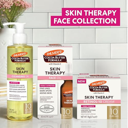 Palmer's Cocoa Butter Formula Moisturizing Skin Therapy Oil for Face with Vitamin E, C & 10 Pure Facial Oils Blend