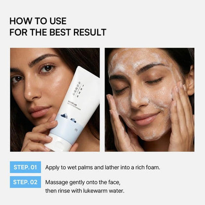 ROUND LAB 1025 Dokdo Cleanser 5.07 Fl Oz, Low pH Facial Cleanser for Sensitive Skin, Rich Soft Bubbles for Deep Cleansing and Makeup Removal