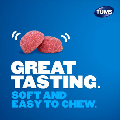 TUMS Gummy Bites Dietary Supplement for Occasional Heartburn Relief, Upset Stomach and Acid Indigestion, Cherry Berry Burst - 108 Count TUMS buy supplements Au