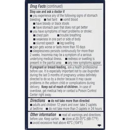 Advil PM Pain Reliever and Nighttime Sleep Aid, Pain Medicine with Ibuprofen for Pain Relief and Diphenhydramine Citrate for a Sleep Aid - 40 Coated Caplets AdvilBuy Supplements Australia