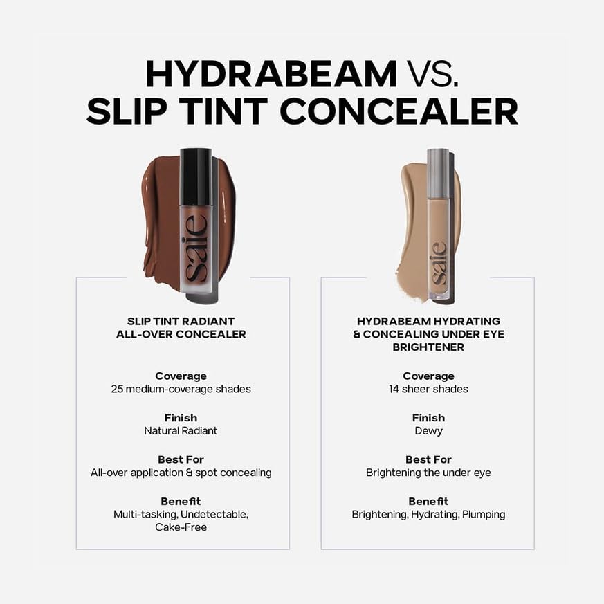 Saie Slip Tint Radiant Cream Concealer & All-Over Face Makeup - Concealer for Dark Circles, Redness & Blemishes - Lightweight Makeup Made with Hydrating Hyaluronic Acid - Shade 7 (0.17 oz) SaieBuy Supplements Australia