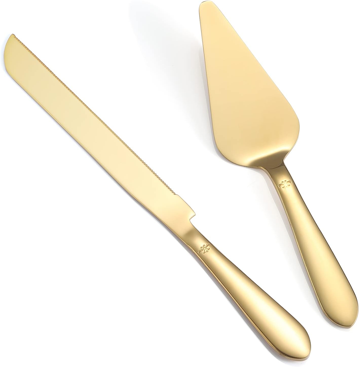Eisinly Cake Cutting Set for Wedding, Elegant Cake Knife and Server Set with Thickened Stainless Steel