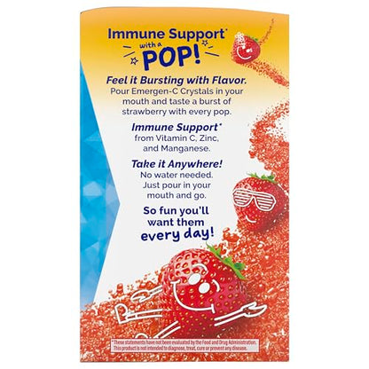 Emergen-C Kidz Crystals, On-the-Go Emergen-C Immune Support Supplement with Vitamin C, B Vitamins, Zinc and Manganese