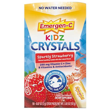 Emergen-C Kidz Crystals, On-the-Go Emergen-C Immune Support Supplement with Vitamin C, B Vitamins, Zinc and Manganese