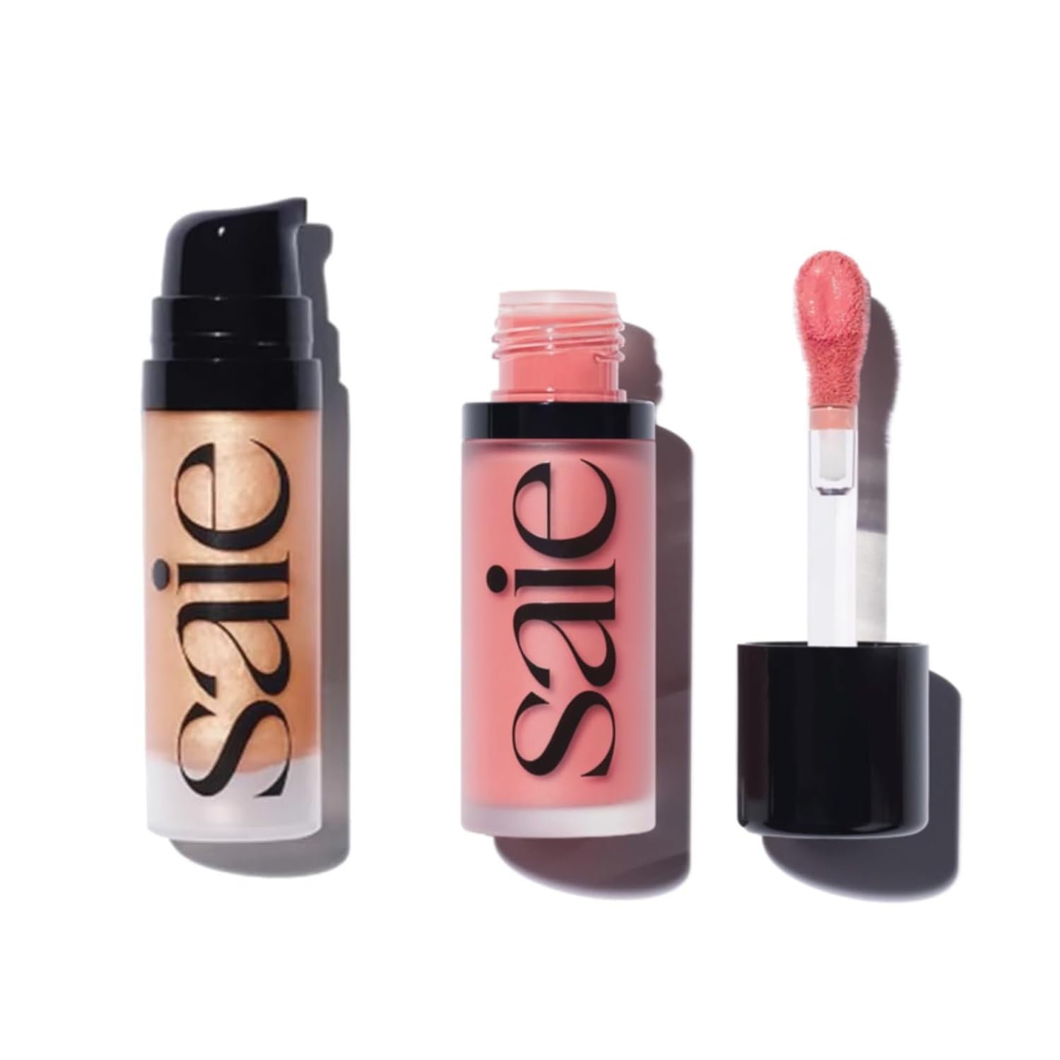 Saie Mini Glowy Super Gel Lightweight llluminator & Makeup Primer - Sunglow (0.5 oz) + Dew Blush - Lightweight Liquid Blush with a Blendable + Buildable Cream Finish - Sweetie (.40 oz) SaieBuy Supplements Australia