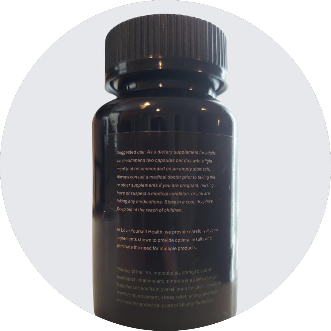Love Yourself Health Mindful Perfection Premium Nootropic Brain Supplement, 90Count 45 Day Supply for Improved Cognitive Function, Focus, Memory & Energy Love Yourself Health buy supplements Au