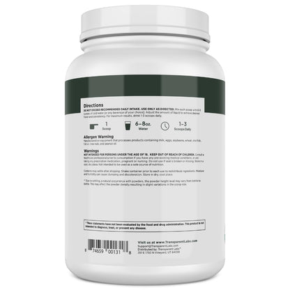 Transparent Labs 100% Pea Protein Powder - 28g Organic Plant Protein per Serving, Clean Pea Isolate Powder, USDA Organic, Vegan, Gluten-Free, Sugar-Free, Non-GMO - 30 Servings, Chocolate