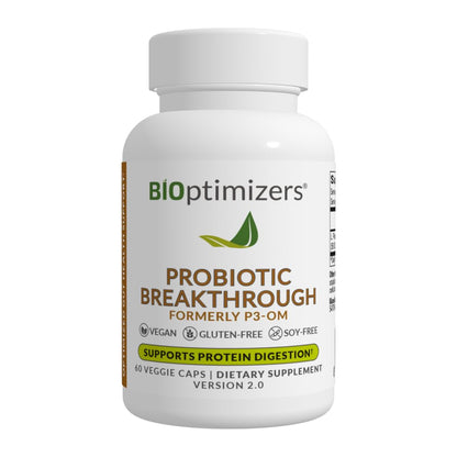 BIOptimizers Probiotic Breakthrough – Lactobacillus Plantarum OM Probiotics & Prebiotics Health Supplement for Gut, Digestive & Immune Support Probiotics