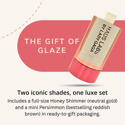 Haus Labs PHD Hybrid Innovation Plumping Lip Glaze Duo - Honey Shimmer Full Size & Persimmon Mini Haus LaboratoriesBuy Supplements Australia