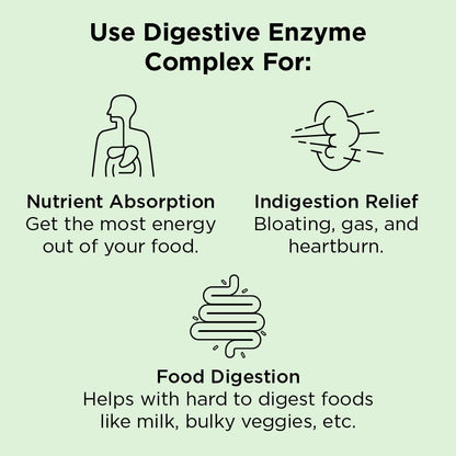 nbpure Vegan Digestive Enzyme Complex – Daily Bloating, Gas, & Food Digestive Support for Women & Men – 12 Enzymes & 3 Herbs – Lactase, Protease, Lipase