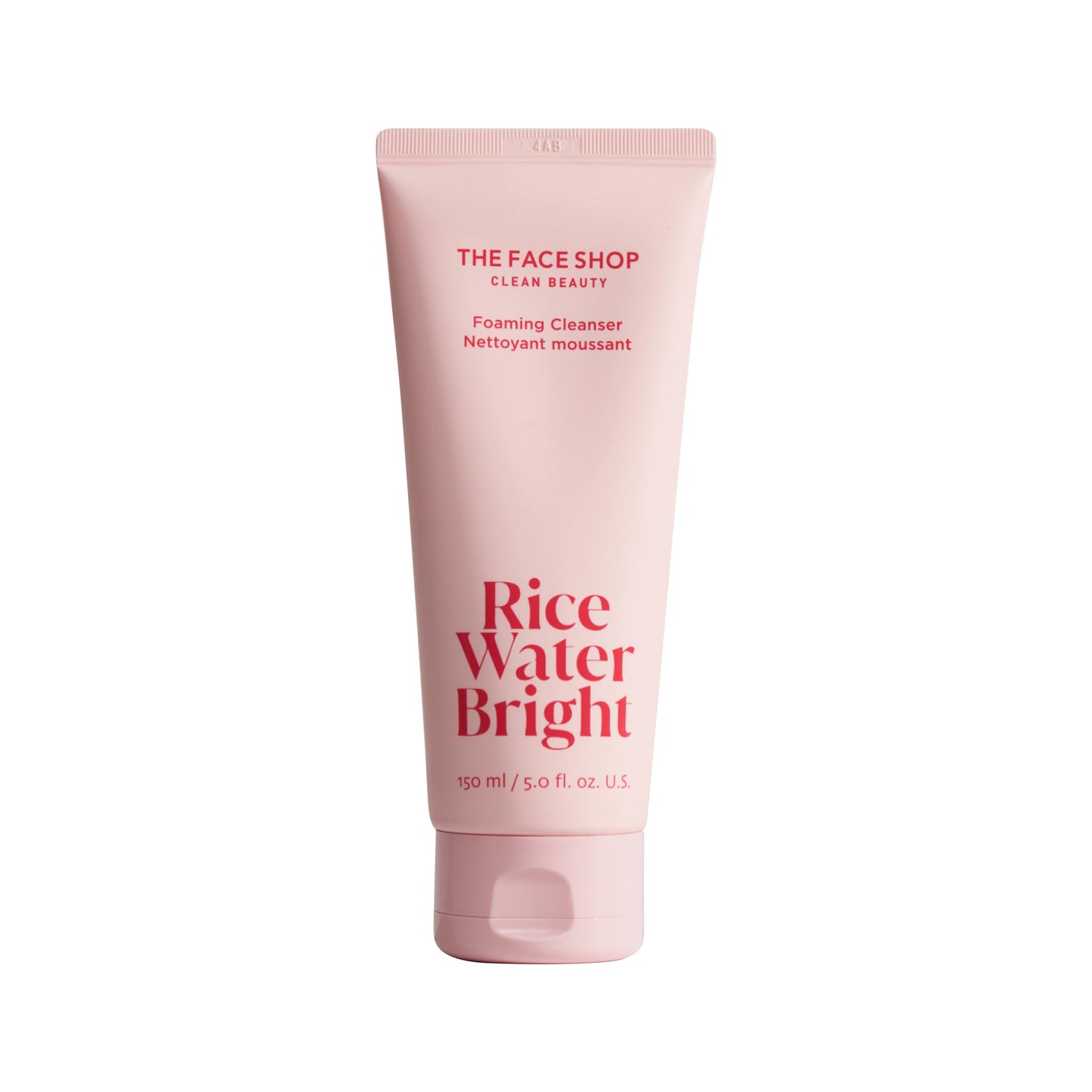 The Face Shop Rice Water Bright Foaming Facial Cleanser with Ceramide, Gentle Face Wash for Hydrating & Moisturizing,