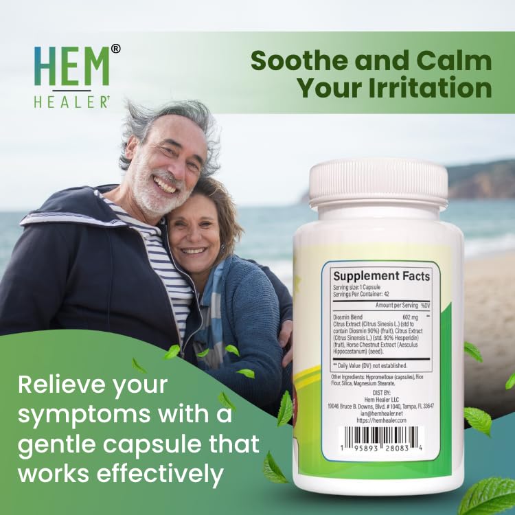 Hem Healer Hem Hero Extra Strength Hemorrhoid Treatment - Reduce Swelling, Soothe Itching & Irritation - 100% Natural - 42 Vegetarian Capsules Hem HealerBuy Supplements Australia