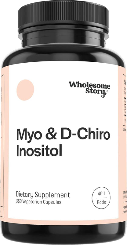 Wholesome Story Myo-Inositol & D-Chiro Inositol Supplement for Women | Fertility Supplements for Hormonal Balance & Ovarian Health Support