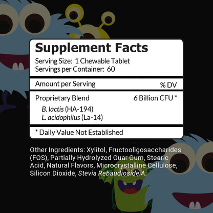 Intelligent Labs Kids/Children Probiotics 6 Billion CFU with Prebiotics, PHGG & FOS, Once-Daily Chewable, Great Taste, 10x Effectiveness