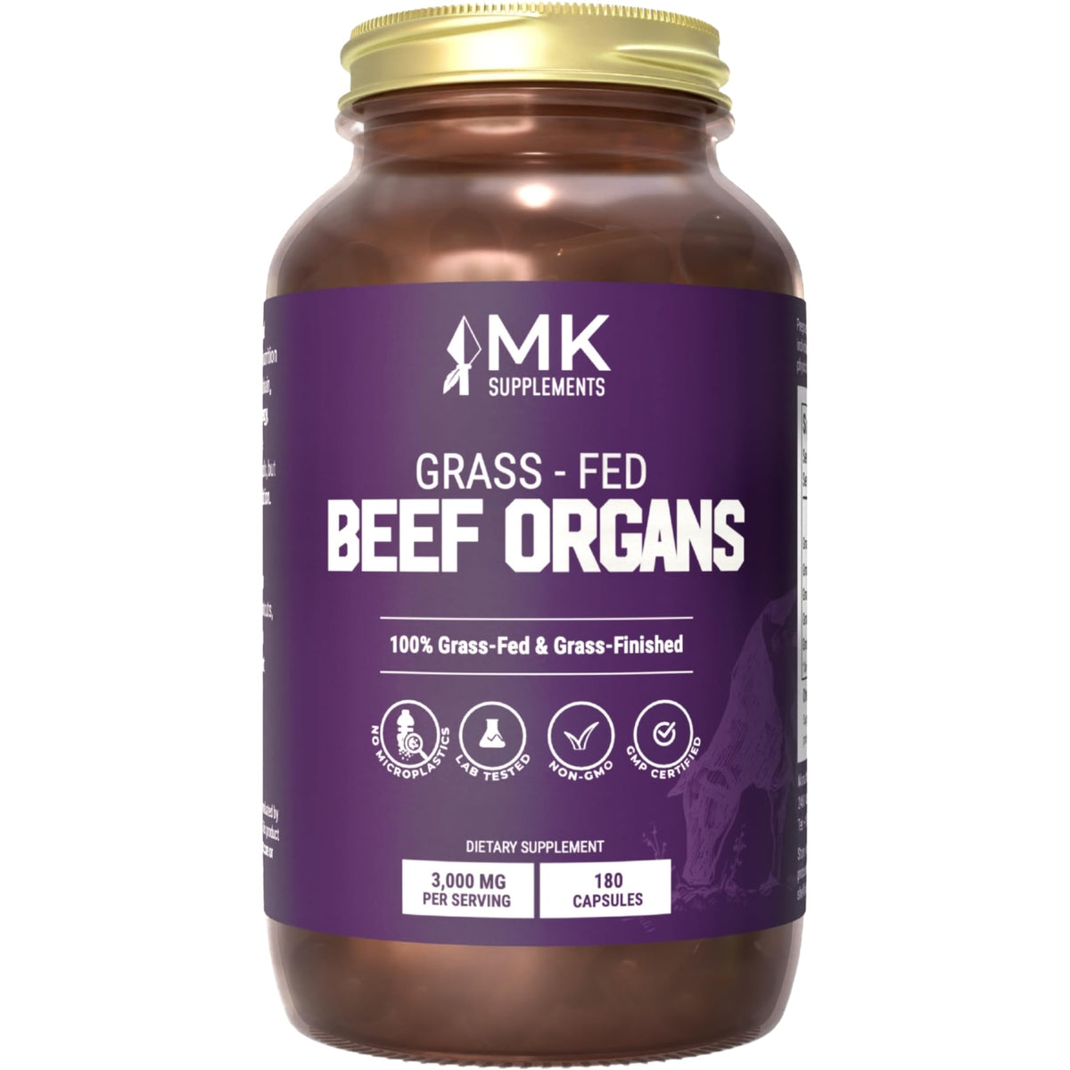 MK Supplements Grass-Fed Beef Organs Capsules | 5 Organs in Nature-Identical Ratios | B12, Copper & Heme Iron | Regeneratively Raised | 150 Capsules MK SupplementsBuy Supplements Australia