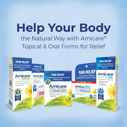 Boiron Arnicare Tablets - 100 Count for Pain Relief from Muscle Pain, Joint Soreness, Swelling from Injury or Bruises - Arnica Meltaway Tabs BoironBuy Supplements Australia