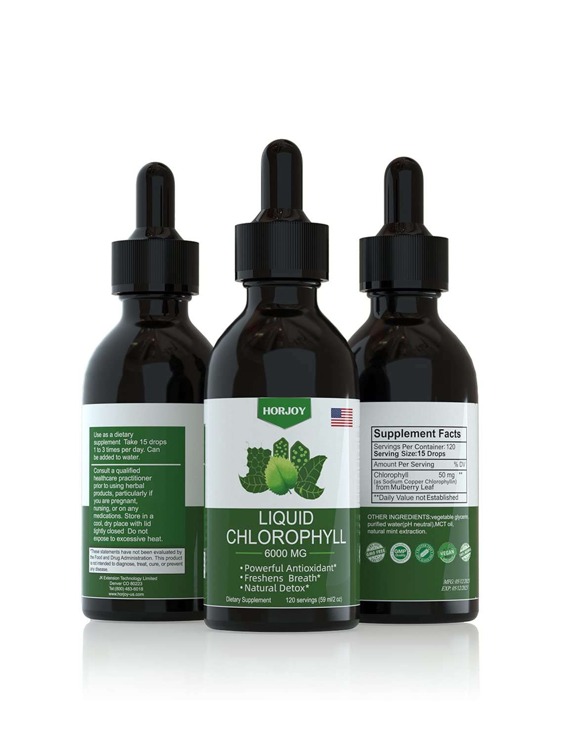 Chlorophyll Liquid Drops - 100% Natural Energy Booster and Immune Support - Internal Deodorant and Detox - Altitude Sickness Relief - Fast Absorption