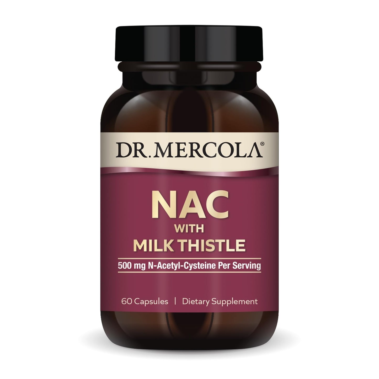 Dr. Mercola NAC with Milk Thistle - with Antioxidants - Supports Normal Detoxification Processes - 500 mg N-Acetyl-Cysteine per Serving - Non-GMO